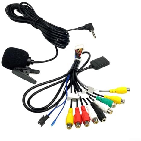 Adaptador de audio de radio para coche con ranura para tarjeta SIM y micrófono para navegación de 12 V