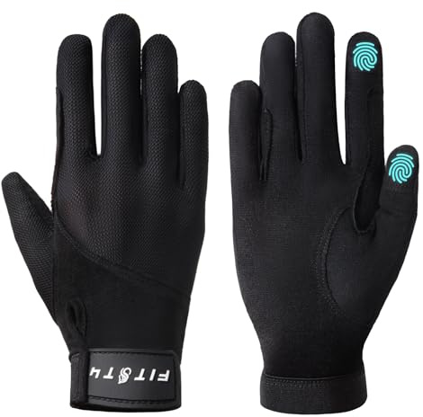 FitsT4 Sports Damen Reithandschuhe Sommer Netting Atmungsaktiv rutschfest Handschuhe Reiten Unisex Erwachsene Fahrradhandschuhe mit Touchscreen-Design für Reitsport Sports,Schwarz,L