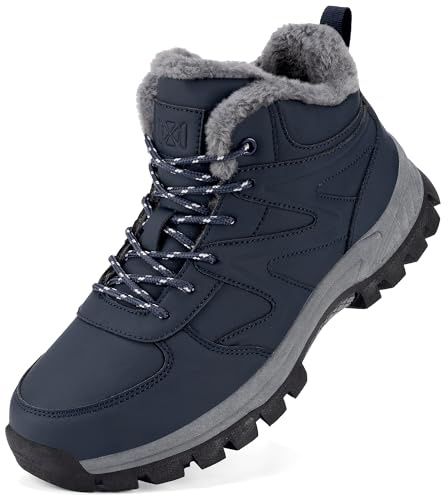 Moudn Botas de nieve para hombre ligeras con forro de piel antideslizantes cálidas y resistentes al frío para exteriores