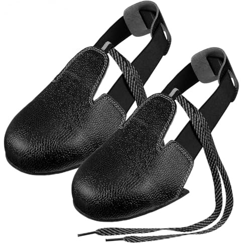 Safety Overshoes with Steel Toe, Smashing Leather Safety Overshoes with Steel Toe Slip Resistant Labor Protective Shoe Covers for Workplace and Industrial Applicable to Size EUR 36-46 Black