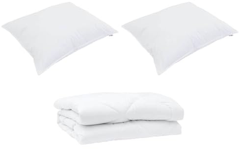 Gecheer Piumone Estivo, 3 Pezzi con Cuscino in Microfibra e Cotone, Trapuntato Leggero per Comfort Notti Calde, Ideale per Camere Moderne e Minimaliste