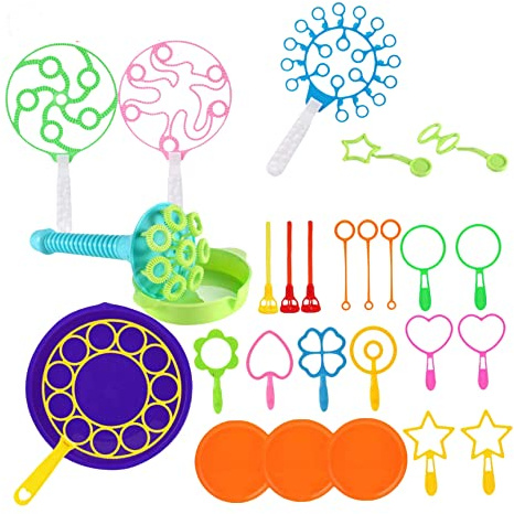 Set di bacchette per bolle, set di bacchette per bolle, bastone, anello, sapone, feste estive, giocattolo per bambini, colore casuale, 28 pezzi