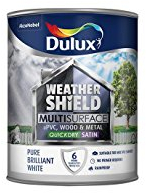 Dulux Weather Shield Multi-Surface Quick Dry Satin Paint, 750 ml - Pure Brilliant White