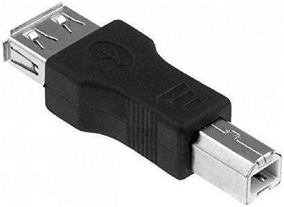 Connettore adattatore 2.0 da USB femmina di tipo A a USB maschio di tipo B, Nero