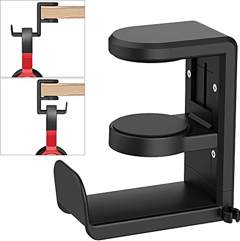 TATEGUARD Kopfhörer Ständer, Gaming Headset, mit Kabelhalter, universelle Passform, Platzersparnis, Pass für alle Gaming Headset und Kopfhörerdi Schwarz