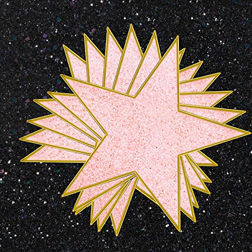 6 Inch Glitter Star Cutouts Paper Confetti Cutouts Glitter Cardboard Stars for Bulletin Board Classroom Wall Decoration, Prom Wedding Movie Night Birthday Party Supplies(24 Pieces)