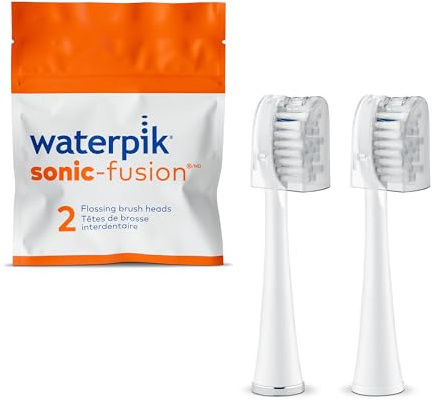 Waterpik Full Size Sonic-Fusion Replacement Brush Heads, 2 Count White
