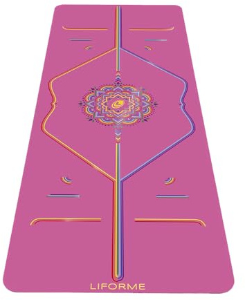 Liforme Travel Yoga mat – Patented Alignment System, Warrior-like Grip, Non-slip, Eco-friendly and Biodegradable, Ultra-lightweight, Sweat resistant, Long, Wide and Thick