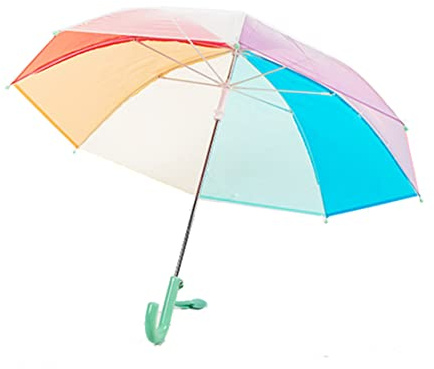 ThreeH Parapluie Bulle Transparent pour Enfant Rainbow Surface 8 Fibre Ribs Poignée Facile à saisir incassable Coupe-Vent Ouvert Manuel pour garçons Filles âgés de 3 à 12 Ans,Vert