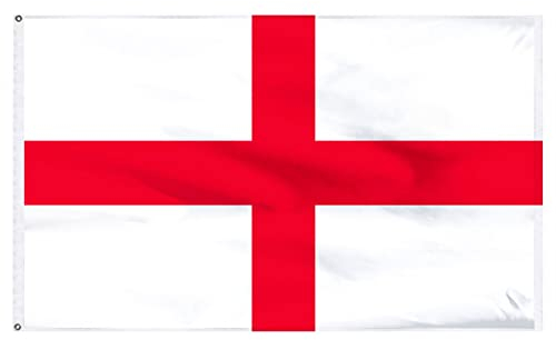 HYX Large St George’s Cross England Flag 5ft x 3ft (150cm x 90cm) for EURO 2024 Football Rugby English National Flags with Double Stitched Seam and Metal Eyelets (2 Packs)