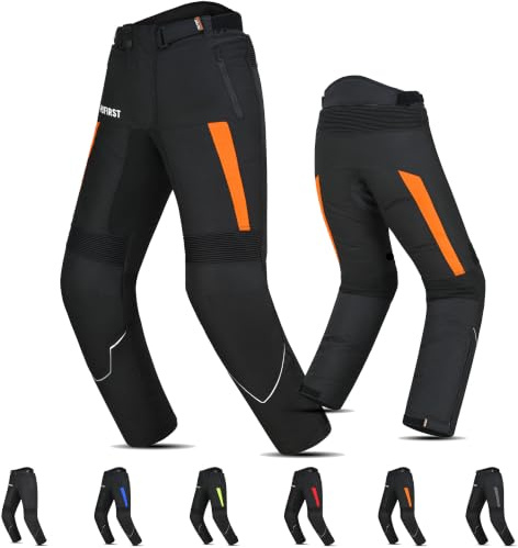 Inflori Motorcycle Protective Trousers for Men CE Approved Waterproof Cordura Riding Pants with Armour & Thermal Liner EN 17092-3
