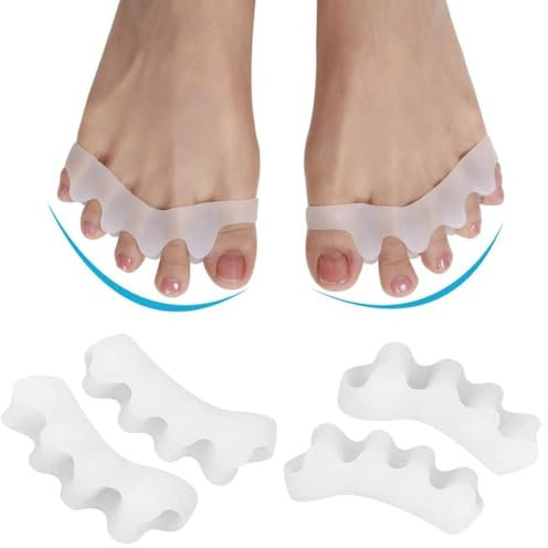 Separatore Dita Piede, 4 Pezzi Distanziatore Dita Piedi, Distanziatori Dita Piedi, Separatori Dita Piedi, Silicone Toe Spacer, per Sollievo Dolore dell’alluce valgo, Adatto per Uomo e donna