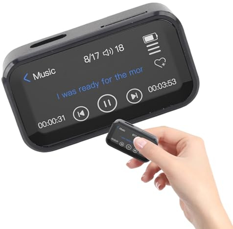 Dpofirs MP3 -spelare med Bluetooth, Bärbar Digital Förlustfri MP3 -spelare med Högtalare Hög Fidelity -Förlustfri, Full Pekskärm, Digital Röstinspelare, E -bok, Mini Back Clip Design