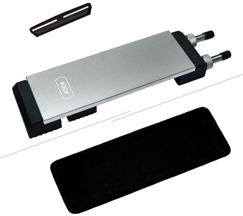 Double-sided Diamond Sharpening Stone Set – Coarse 400 & Fine 1200 Grit – Durable & Rust-Proof with Sharpening Stone Holder and Angle Guide(8 x 3 Inch)