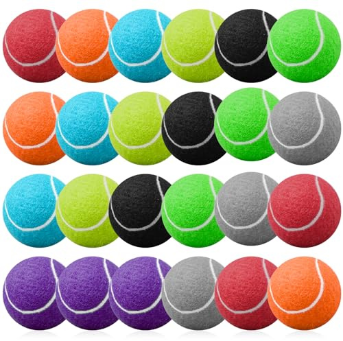 Kaxtde 24 Stück Hunde-Tennisbälle, 6 cm, bunt, für Apportieren und Training