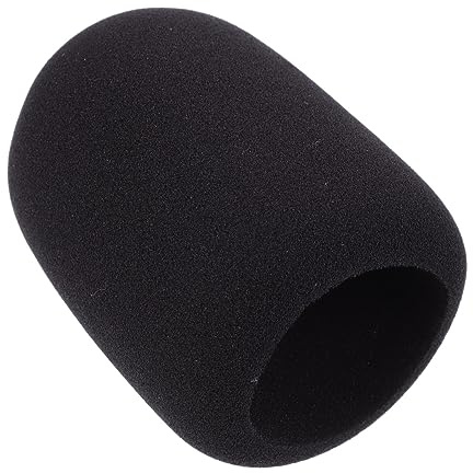 Toyvian Protezione Microfono Schiuma Spessa Antivento Copertura Microfono Soffice per Riduzione Rumore Vento e Umidità Nero Facile da Indossare e Rimuovere Adatta Microfoni Standard