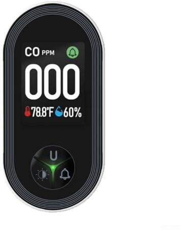 Detector de gas natural, sensor de humedad y temperatura de CO 3 en 1, detector de fugas de gas, monitor de seguridad con alertas audibles y visuales para dormitorios, cocina, caravanas (y)