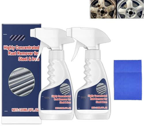 vokkrv Hochleistungs-Rostlöser für Metall, Kraftvoller Rostlöser Spray für Metall und Edelstahl, Rostentferner Metall, Sofort Flugrostentferner, Entfernt effektiv Rost von Metalloberflächen (2 Set)