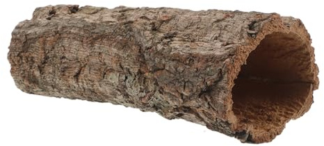 DIKACA Escondite para Reptiles Pequeño 20 Cm de Largo Cueva Decorativa de Tronco Textura Realista para Geckos y Serpientes, Decoración de Terrario para Hábitat de Anfibios y Peces
