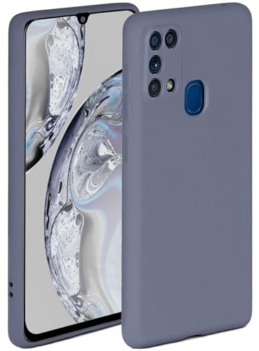 ONEFLOW Soft Case für Samsung Galaxy M31 Hülle aus Silikon mit Kameraschutz, Silikonhülle mit erhöhtem Schutz fürs Display, Backcover Schutzhülle, weiche Handyhülle, Blau Grau