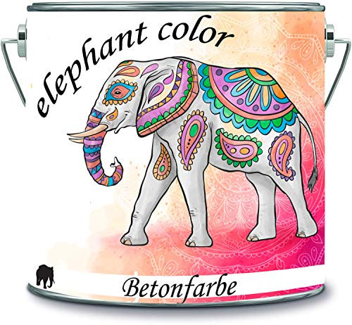 elephant color Betonfarbe Garagenfarbe Bodenfarbe Bodenbeschichtung für Innen Fliesenlack Industrieboden Kellerfarbe Wohnraum Gießharz Epoxidharz (Silbergrau Ral 7001, 1.25 kg)