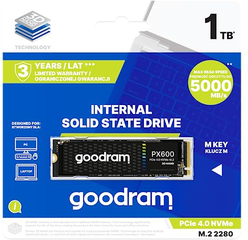 Goodram SSD PX600 1000GB PCIe 4x4 M.2 2280