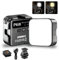 Lampe Vidéo LED JINBEI P6Bi 2700K-7500K Dimmable, 4 Supports de Fixation à Froid, Batterie 2000mAh, Éclairage Vidéo Rechargeable Portable pour Vlog/Photographie/Streaming