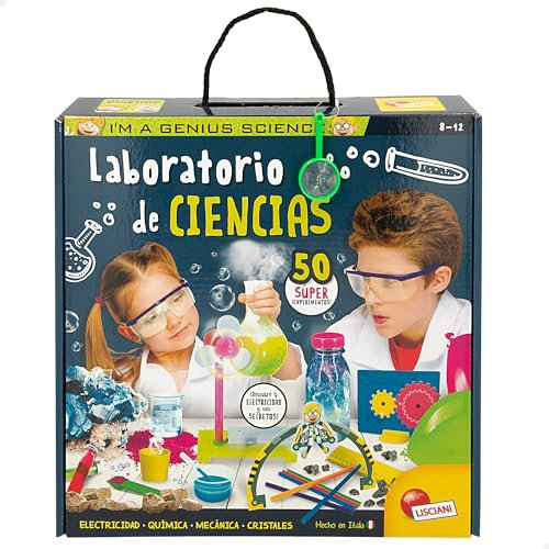 Colorbaby Lisciani - I'm A Genius, Laboratorio de Ciencias, 50 experimentos científicos, Kit Ventilador, Juego de química y Electricidad, Juguete Educativo, Ciencia Infantil, 8 años, 47629