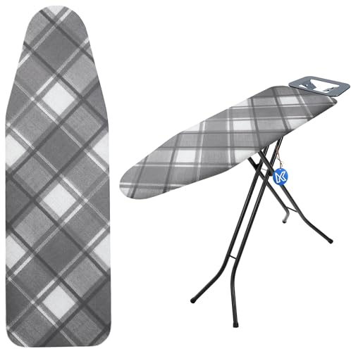 KADAX Copriasse da stiro con coulisse, pratico copriasse da stiro per ferro da stiro a vapore, rivestimento regolabile per asse da stiro (a quadretti S), K9822