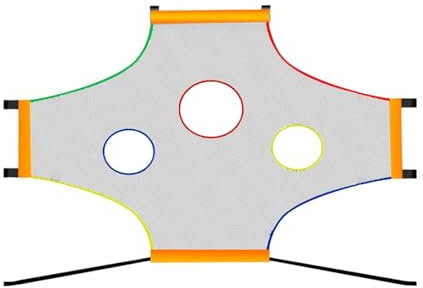 LOVIVER Porta da Calcio per Rete da Lancio, Attrezzatura per Bersaglio da Allenamento con Bersaglio colorato per Sport all'Aria Aperta per Bambini del Club di, 3x2m