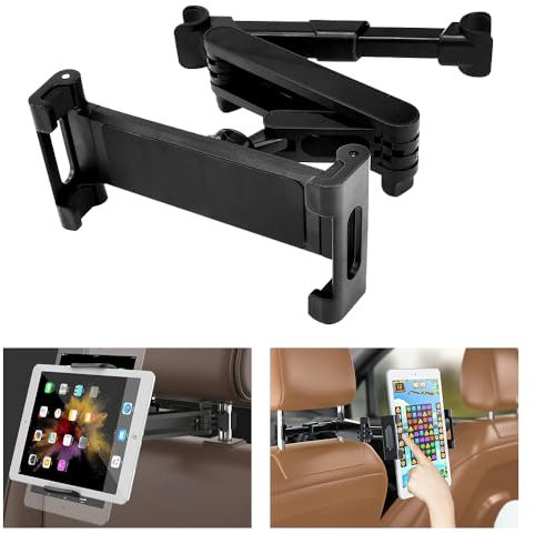 ADERTOS Tablet Halterung Auto Rücksitz Tablet Halter für Kopfstütze 360°Drehung Kopfstützenhalterung Ausziehbare Tablethalter Halterung Kopfstützenhalter für 4,7-13 Zoll Pad Smartphone