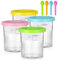 OFFCUP Ice Cream Pints Containers 24oz, 4 Pack Ice Cream Pint Accessories Reusable Ice Cream Containers, Bpa-Free Ice Cream Pints Cups Containers with Scoops for Ninja CREAMi Deluxe NC500 NC501 Series