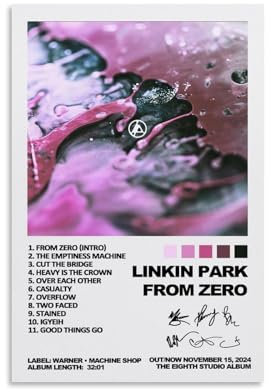 Neymoone Linkin Poster Park Rock Band Music Album autografato, poster estetico per stanza, decorazione artistica da parete per camera da letto, 30 x 45 cm