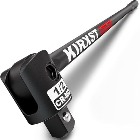 KIRXST 1/2 Drive Heavy Duty Breaker Bar, 600 mm Pro Power Knuckle Breaker Flexi Bar, Flexible Handle Breaker Bar, Socket Wrench, Wheel Nut Spanner