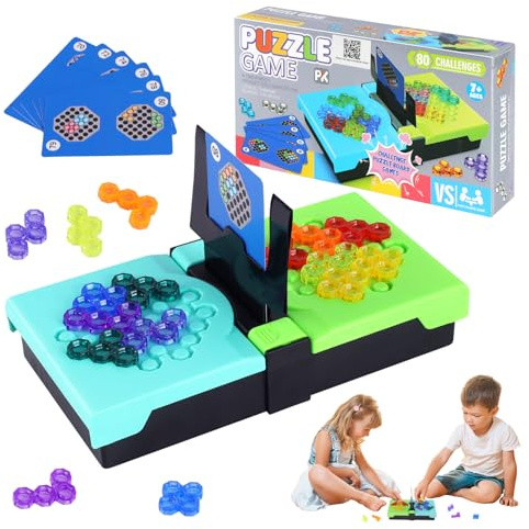 IQ pusselspel, IQ-spel med 80 utmaningar, logikspel med 2 spelare, 2D-pusselspel för barn från 8 år och vuxenspel för familjesammankomster