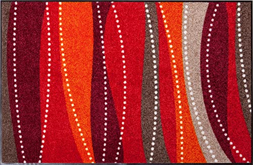 Erwin Müller Fußmatte Saarburg, Schmutzfangmatte, Sauberlaufmatte - rutschfest, langlebig, pflegeleicht, für Fußbodenheizung geeignet, ca. 7 mm Höhe - rot Größe 75x120 cm