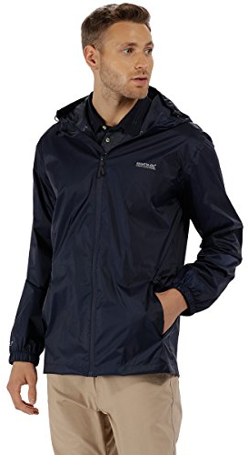 Regatta Chubasquero impermeable con capucha ligera y transpirable Jackets Waterproof Shell, Hombre, Navy, XXL
