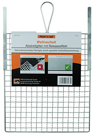 HRB Metall Abstreifgitter 26 x 30 cm Weltneuheit Umweltfreundlich mit Release Effekt, Malergitter mit langer Lebensdauer, Eisen Farbgitter für Farbe