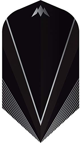 Mission Darts Shades Dart Flights | Slim Shape | Tough 100 Micron V Design, 1 Set of 3 Flights, Black (F3049)