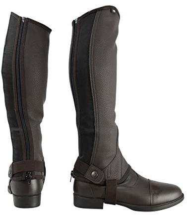 Y-H Hyland Chaps für Kinder, aus synthetischem Leder, Braun, Größe L