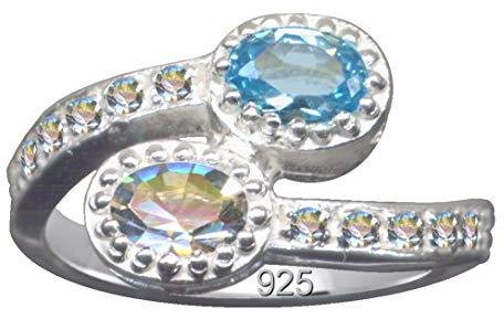 Anello solitario bianco misura 55, misura 17,5 mm, in vero argento 925 con zirconi e cristalli Art Deco Amore Solitair, simbolo di emozione, stile Liberty, 17,5 mm, stravagante, colore: bianco