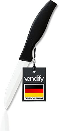 vendify® Keramikmesser Hochwertig sehr scharf - 16,5 cm lang - Küchenmesser mit Keramikklinge - Obstmesser, Schälmesser, Kochmesser aus Keramik