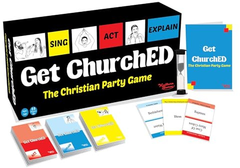 Kulture Games Get ChurchED - The Christian Party Game (Sing, Act/Charades, Explain) - Christian Gifts - Bible Trivia Game - Charades Games for Family & Youth Groups - Christian Cards – Bible Quiz