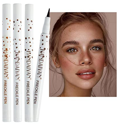 Sommersprossen Stift,Wasserdicht Freckle Pen, Natürlicher lebensechter gefälschter Sommersprossen-Make-up-Stift, langlebiges wasserdichtes leichtes Sommersprossen-Make-up-Werkzeug(04#Dark Brown)