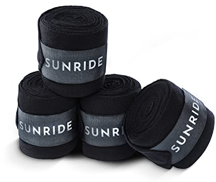 Sunride Bandagen für Pferde, stabilisieren und wärmen Sehnen und Bänder - atmungsaktiv (4er Set)