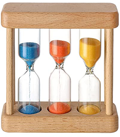 ICEBLUEOR Sablier en bois 1 + 3 + 5 minutes - Décoration créative de sable - Petit ornement - Cadeau pour les jeux, la salle de classe, la maison et le bureau