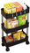 haipky Multipurpose Rolling Trolley, Removable Storage Organizer Rack Shelf With Wheels for Bathroom Bedroom Kitchen Laundry Fruit Vegetable Snack Sundries Cosmetics Toiletries (Black 3 Tiers,Narrow)