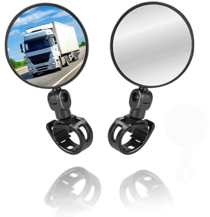 8cm Adjustable Wide Angle Round Scooter Adjustable 360 Degree Rotatable Handlebar Rearview Bicycle Mirrors,Wheelchair Bicycle Scooter Rearview Mirror Universal for Wheelchair Bicycle