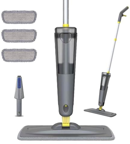 Wizzard Wipe Sprühwischer 130 cm Wischmopp mit Sprühfunktion, 780ML Spray Mop Bodenwischer mit Sprühfunktion, mit 3 Waschbaren Mikrofaserbezuge