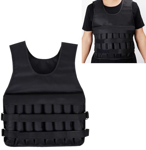 PPGE Home Gilet Pesi 30 kg, Giubbotto Zavorrato Regolabile, per Uomini e Donne, Calisthenics, Allenamento della Forza, Perdita di Peso, Walking Boxing, Corsa, Palestra(Pesi Non Inclusi)